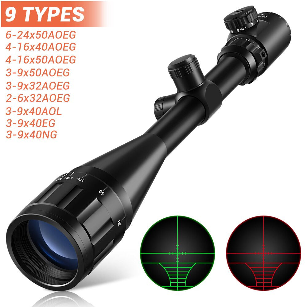 6-24x50 Tactical Rifle Scope Red & Green Cross Airsoft-0
