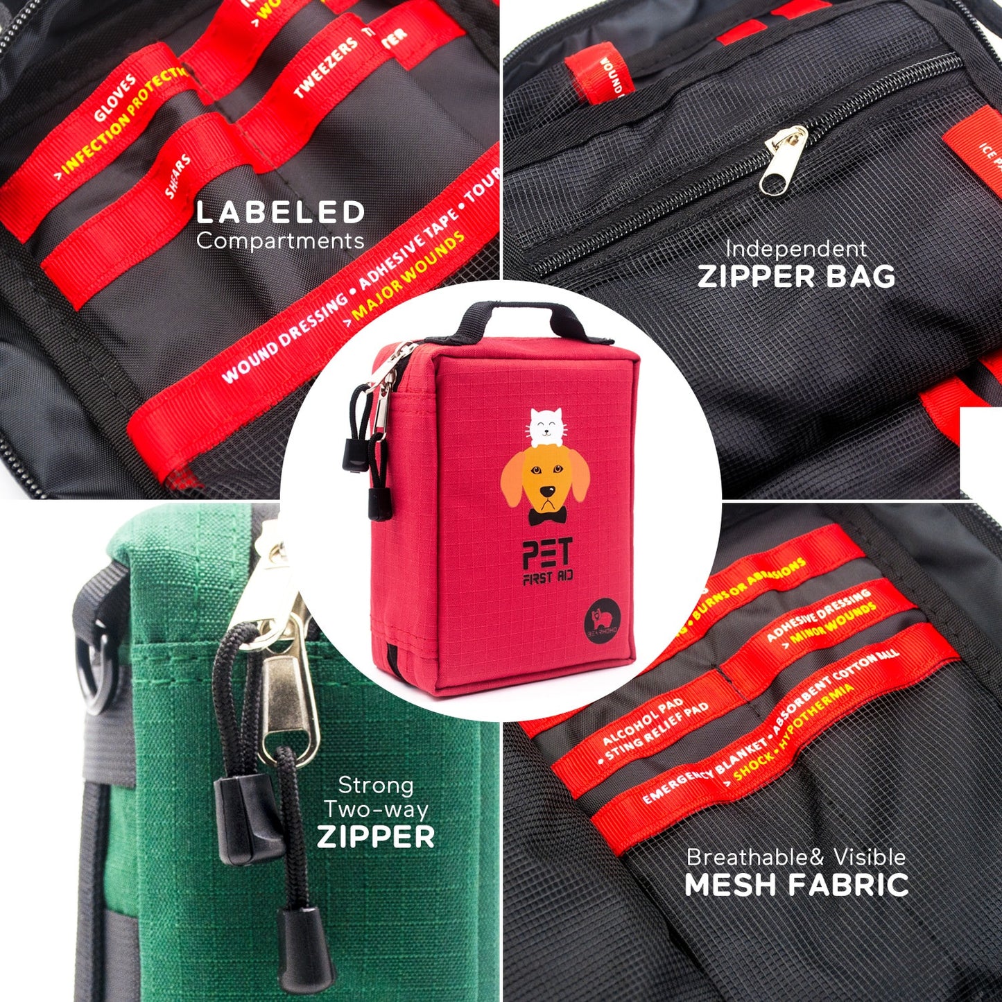 Dog First Aid Kit 160pcs Medical Case-5