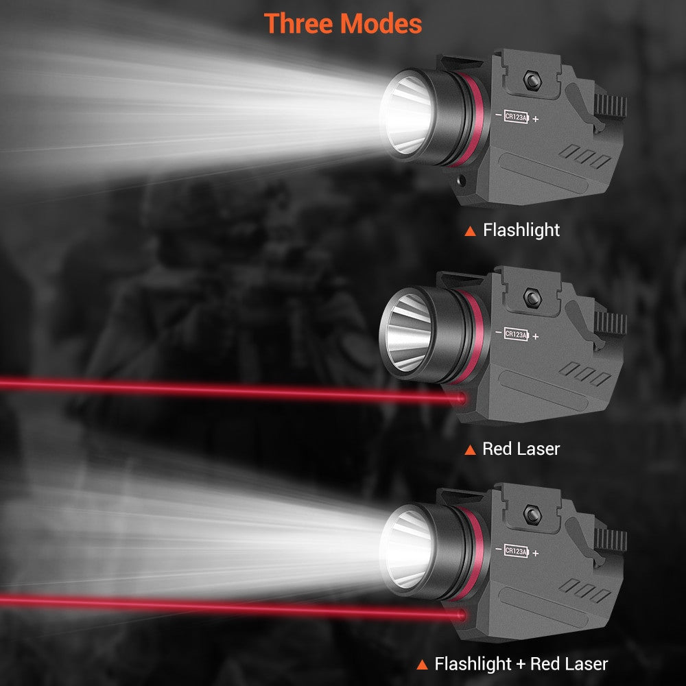 Tactical Gun Light with Red Laser-3