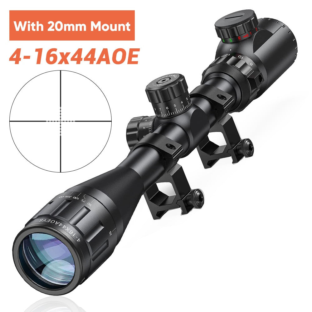 4-16x44 Tactical Rifle Scope Hunting Scope Red & Green Illuminated Optical Scope-9