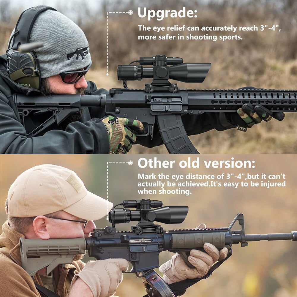 2.5-10x40E Red & Green Illuminated Rifle Scope Mil-dot Gun Scope Green Laser-3