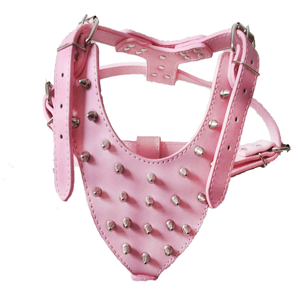 Dog Zinc alloy Rivets Spiked Studded Harness-12