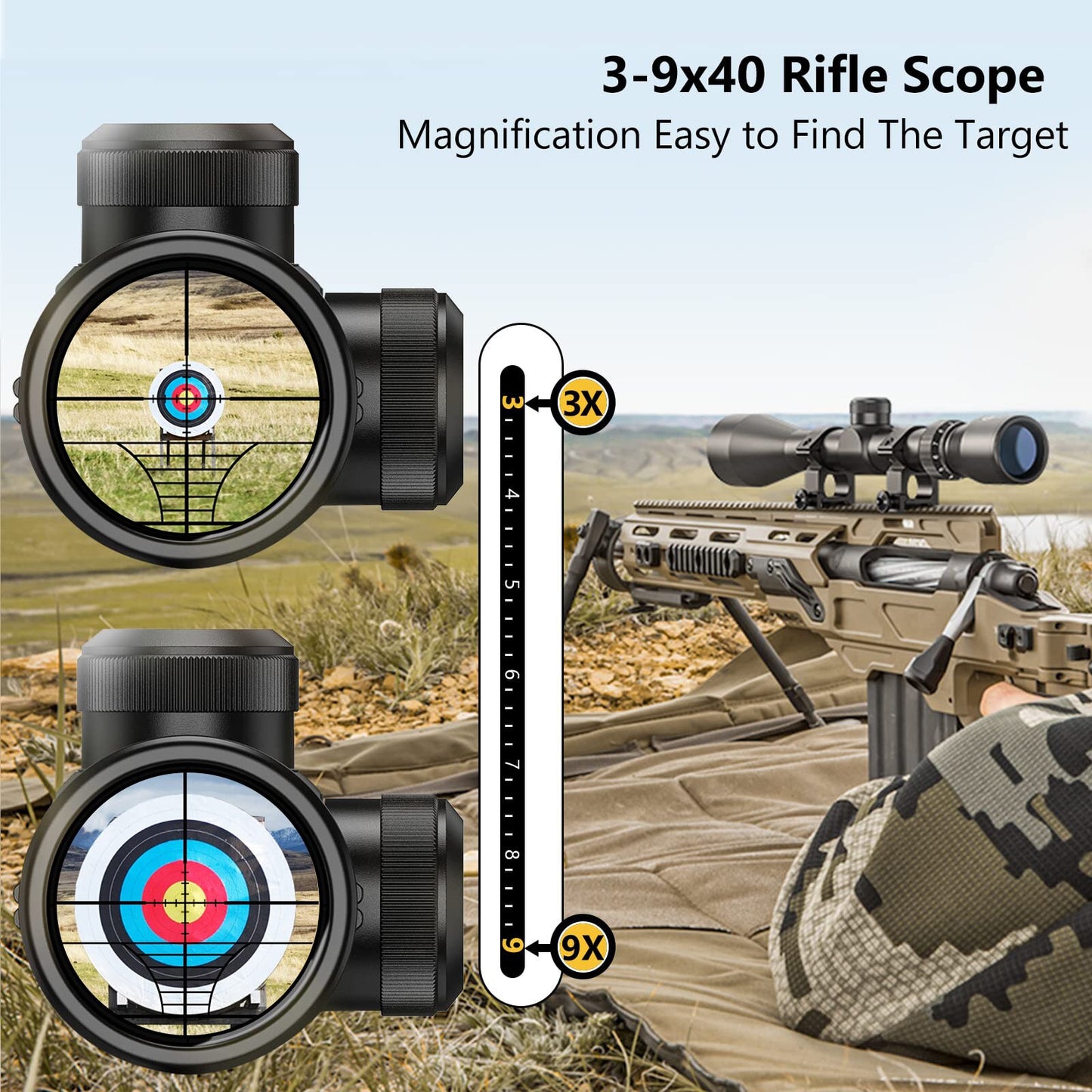 3-9x40 Tactical Rifle Scope Airsoft-3