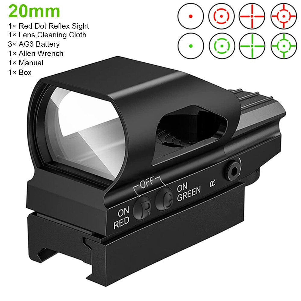 1x22x33 Red Green Dot Sight 4 Reticle Reflex Sight Airsoft-7