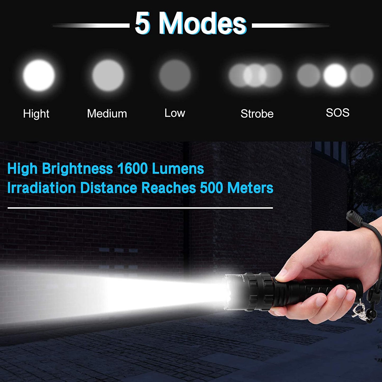 1600 Lumen Tactical Flashlight Outdoor Airsoft-3