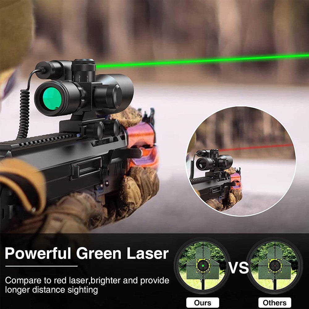 2.5-10x40E Red & Green Illuminated Rifle Scope Mil-dot Gun Scope Green Laser-1