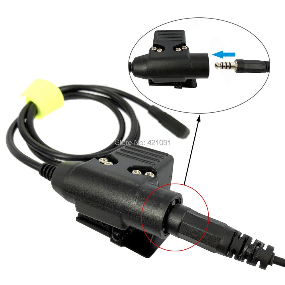Tactical Heavy Duty Headset Neck Throat Mic U94 PTT-5