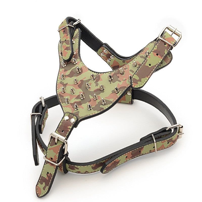 Dog Zinc alloy Rivets Spiked Studded Harness-1