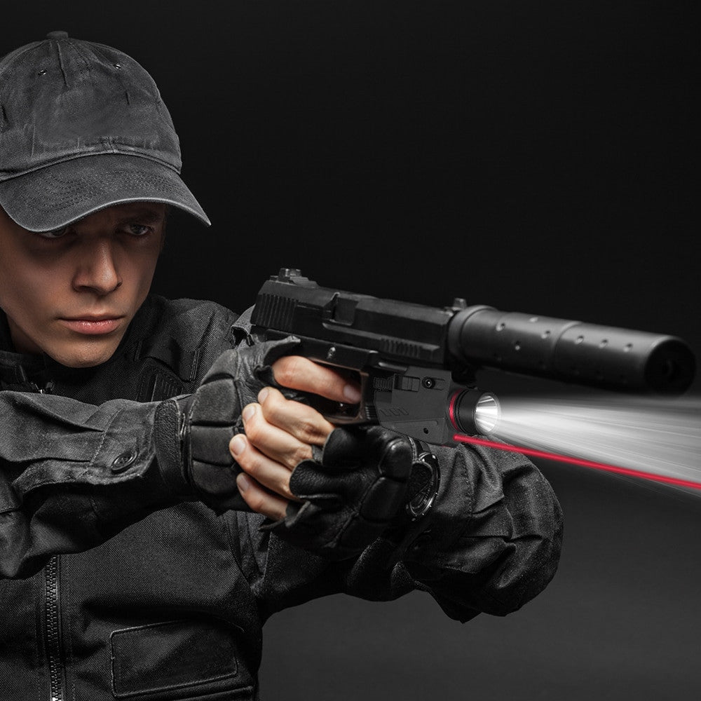 Tactical Gun Light with Red Laser-5