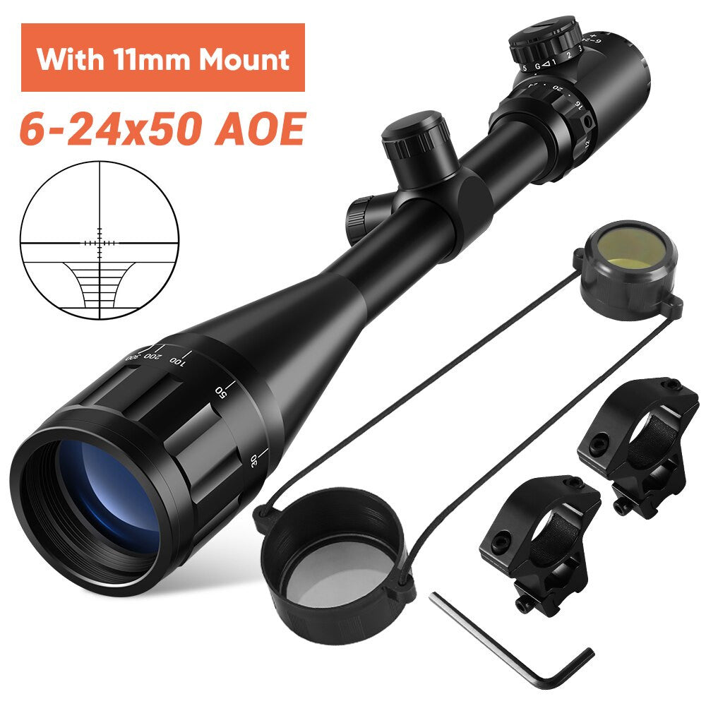 6-24x50 Tactical Rifle Scope Red & Green Cross Airsoft-11