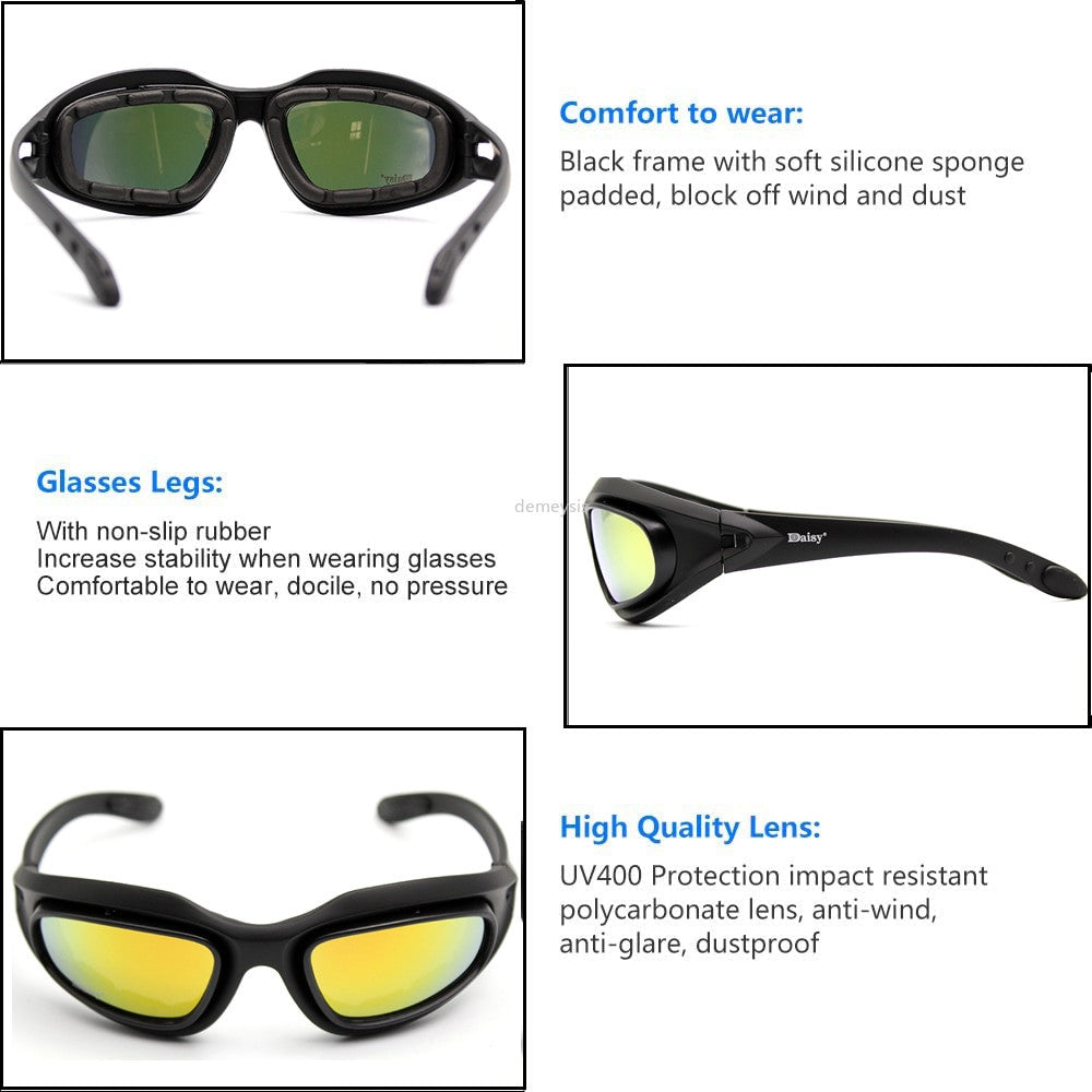 Desert 4 Lenses Tactical Glasses-4