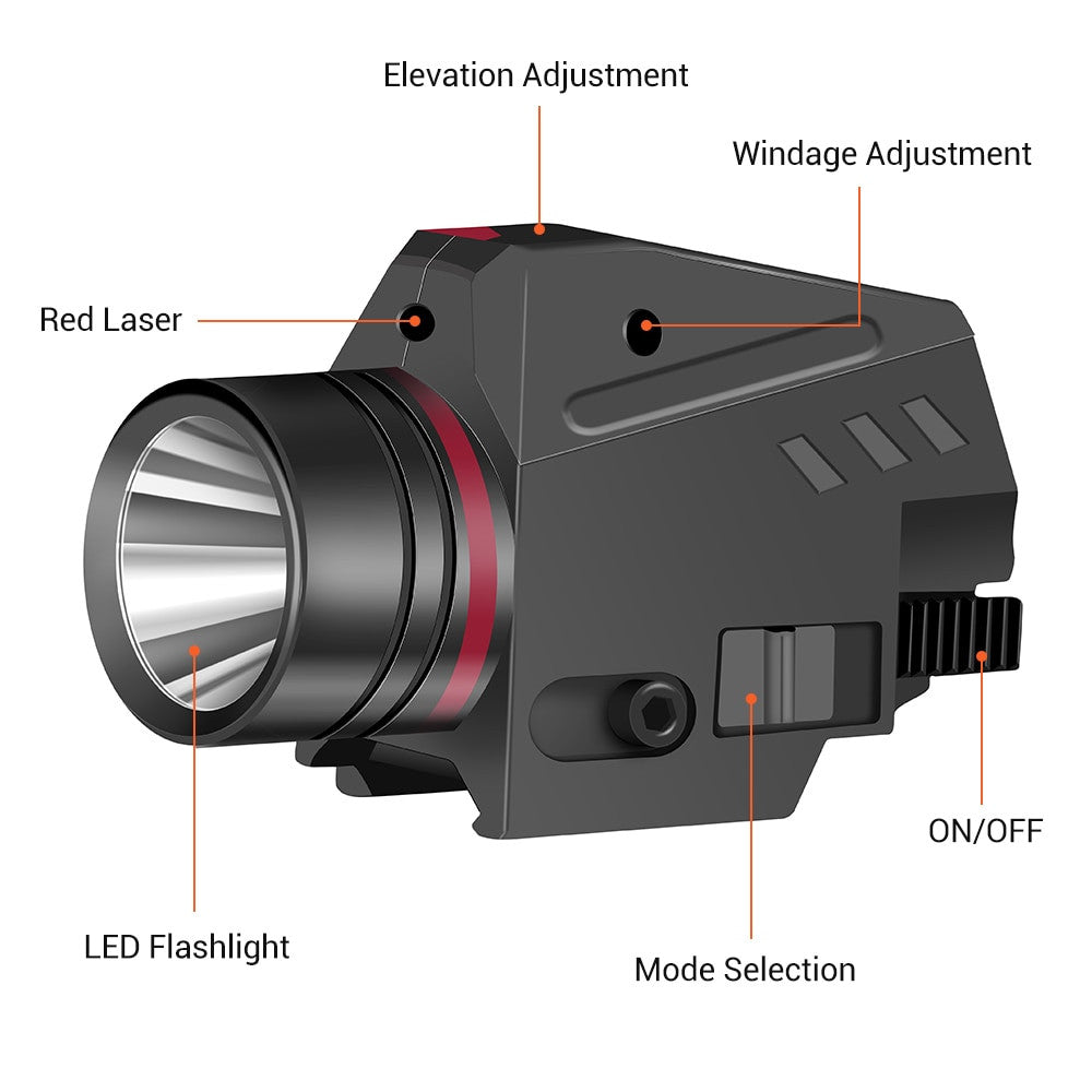 Tactical Gun Light with Red Laser-4