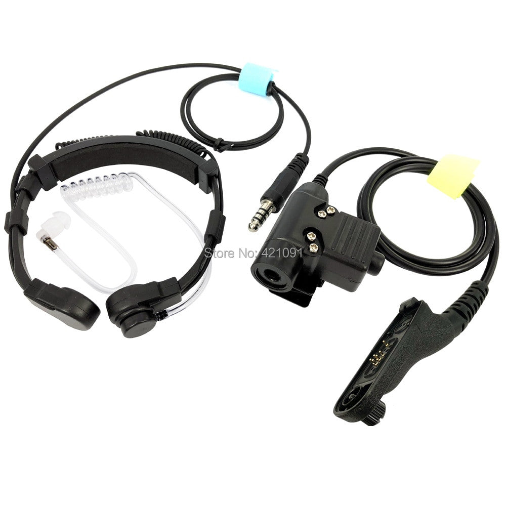 Tactical Heavy Duty Headset Neck Throat Mic U94 PTT-3