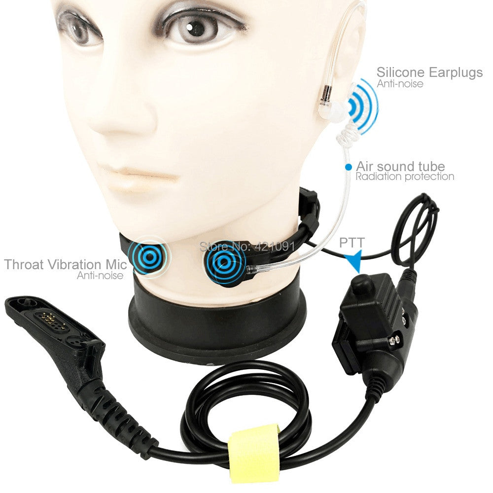 Tactical Heavy Duty Headset Neck Throat Mic U94 PTT-4