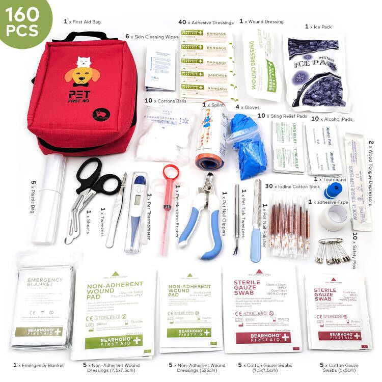 Dog First Aid Kit 160pcs Medical Case-3