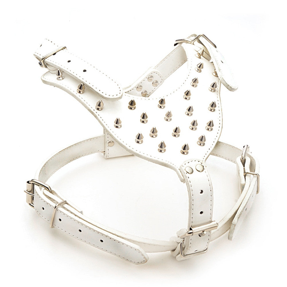 Dog Zinc alloy Rivets Spiked Studded Harness-6