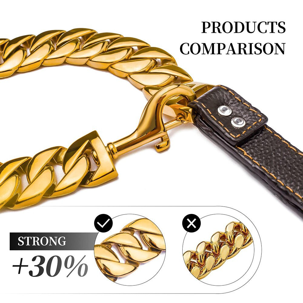Cuban Link Chain Dogs Leash-4