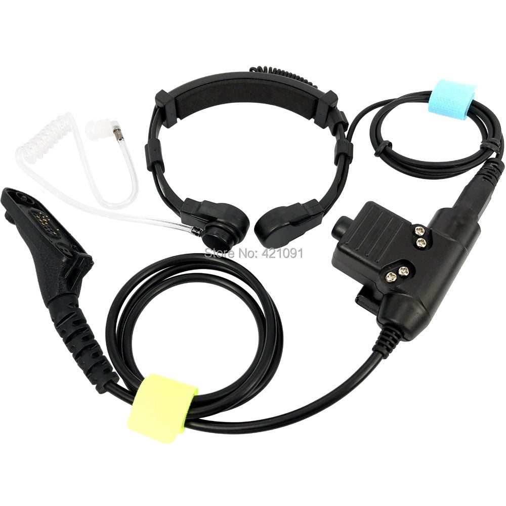 Tactical Heavy Duty Headset Neck Throat Mic U94 PTT-1