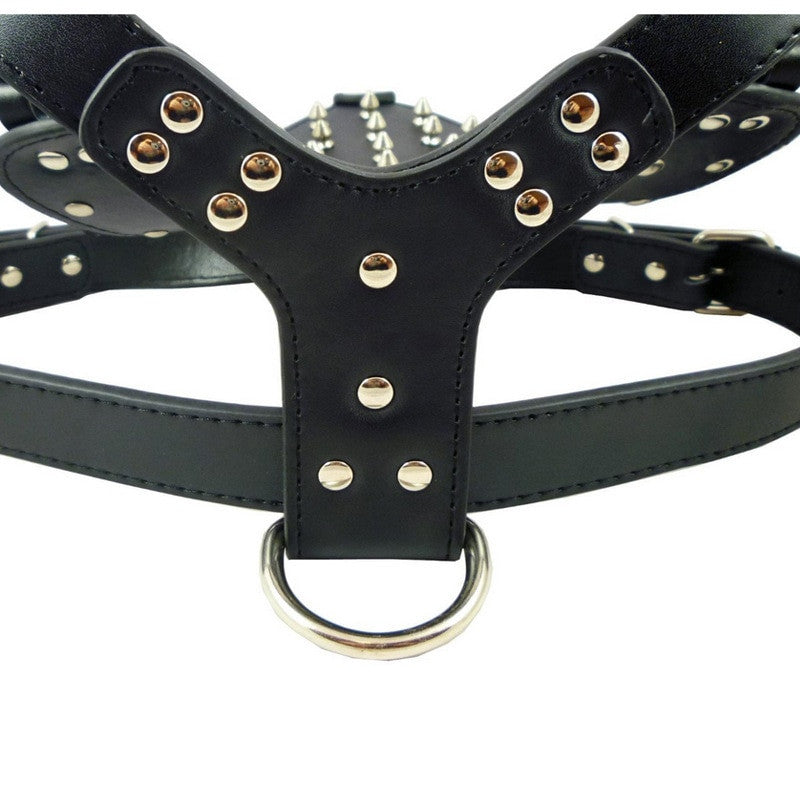 Dog Zinc alloy Rivets Spiked Studded Harness-4