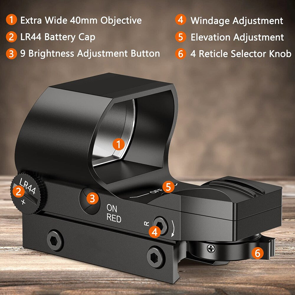 Tactical Reflex Sight Red & Green Dot Sight Airsoft-4