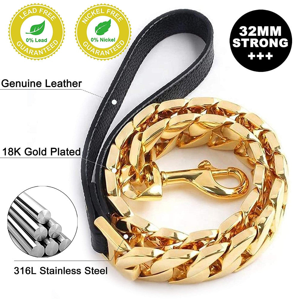 Cuban Link Chain Dogs Leash-1