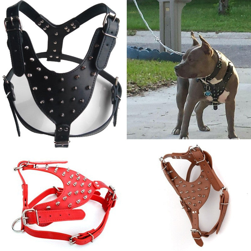Dog Zinc alloy Rivets Spiked Studded Harness-0