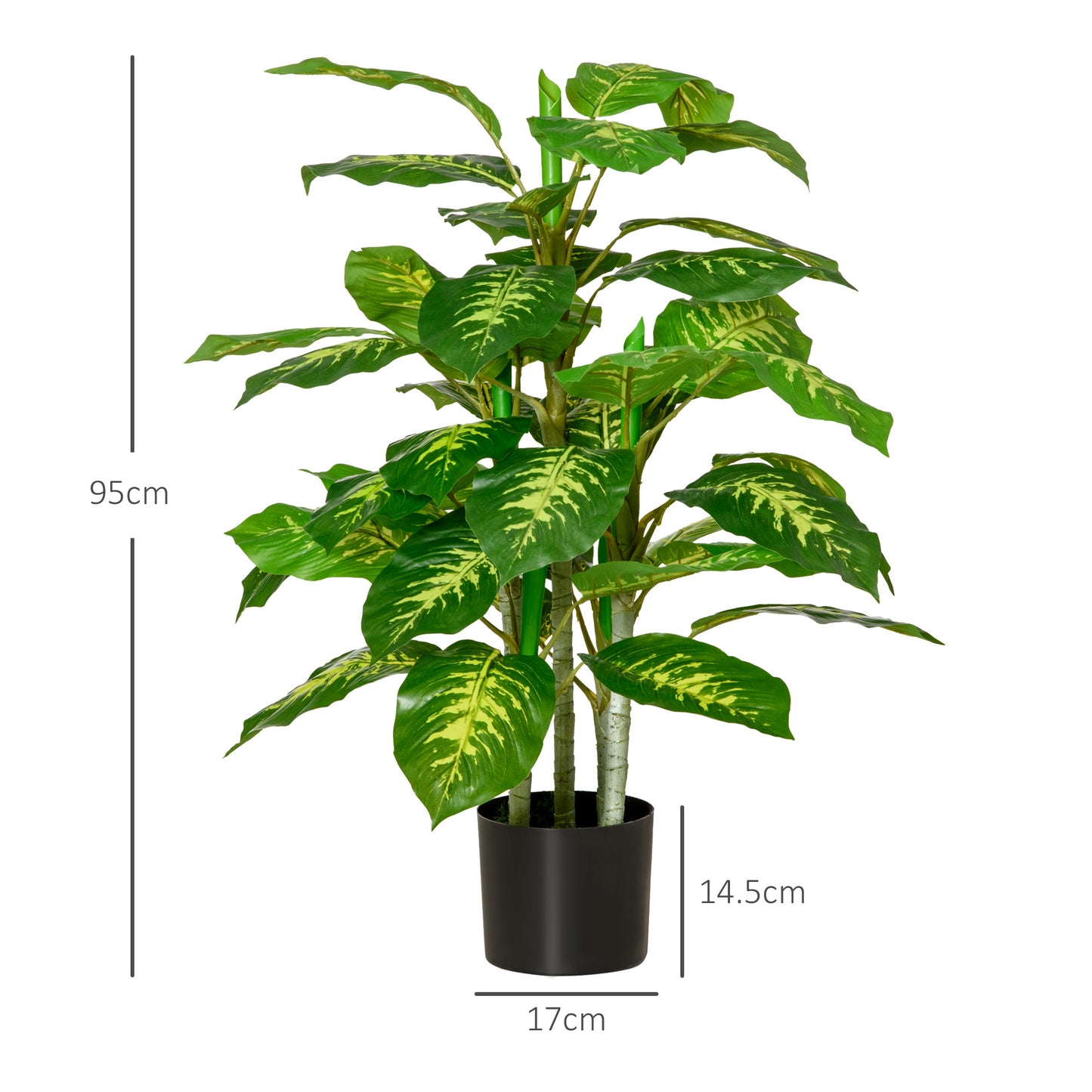 2 PCs Artificial Evergreen Tree Fake Decorative Plant in Nursery Pot for Indoor Outdoor Décor in Green by HOMCOM-1