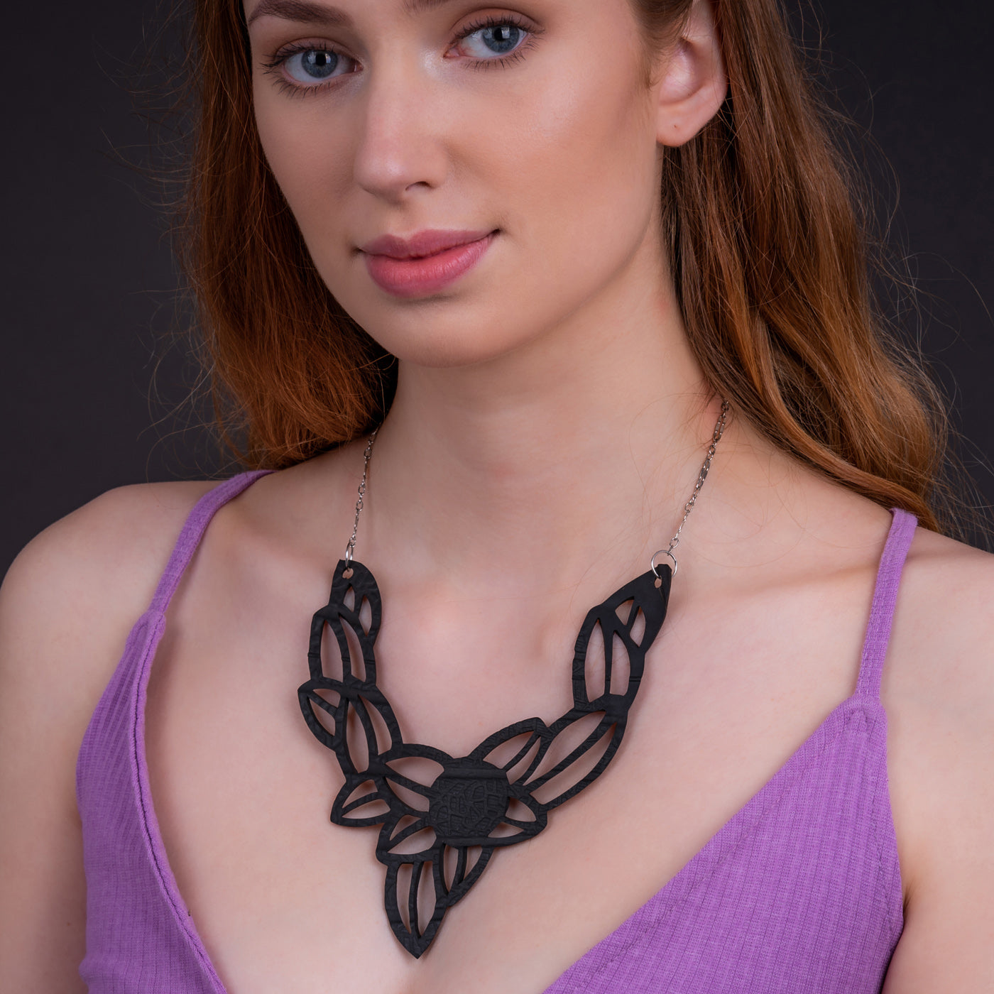 Iris Elegant Inner Tube Vegan Necklace-1