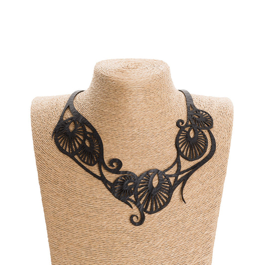 Leaf Art Nouveau Inner Tube Necklace-0