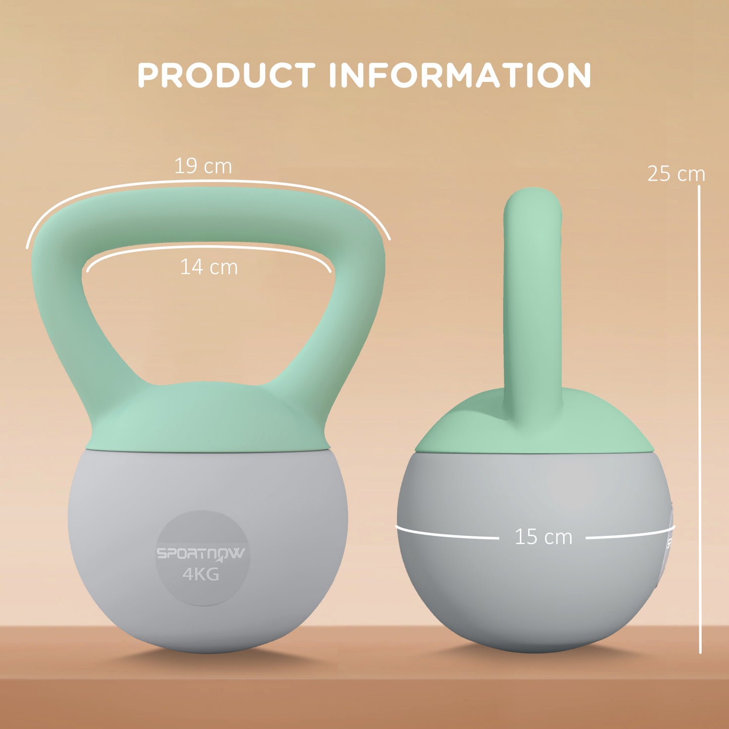 4KG Kettlebell, Soft Kettle Bell with Non-Slip Handle for Home Gym Weight Lifting and Strength Training | SPORTNOW-1