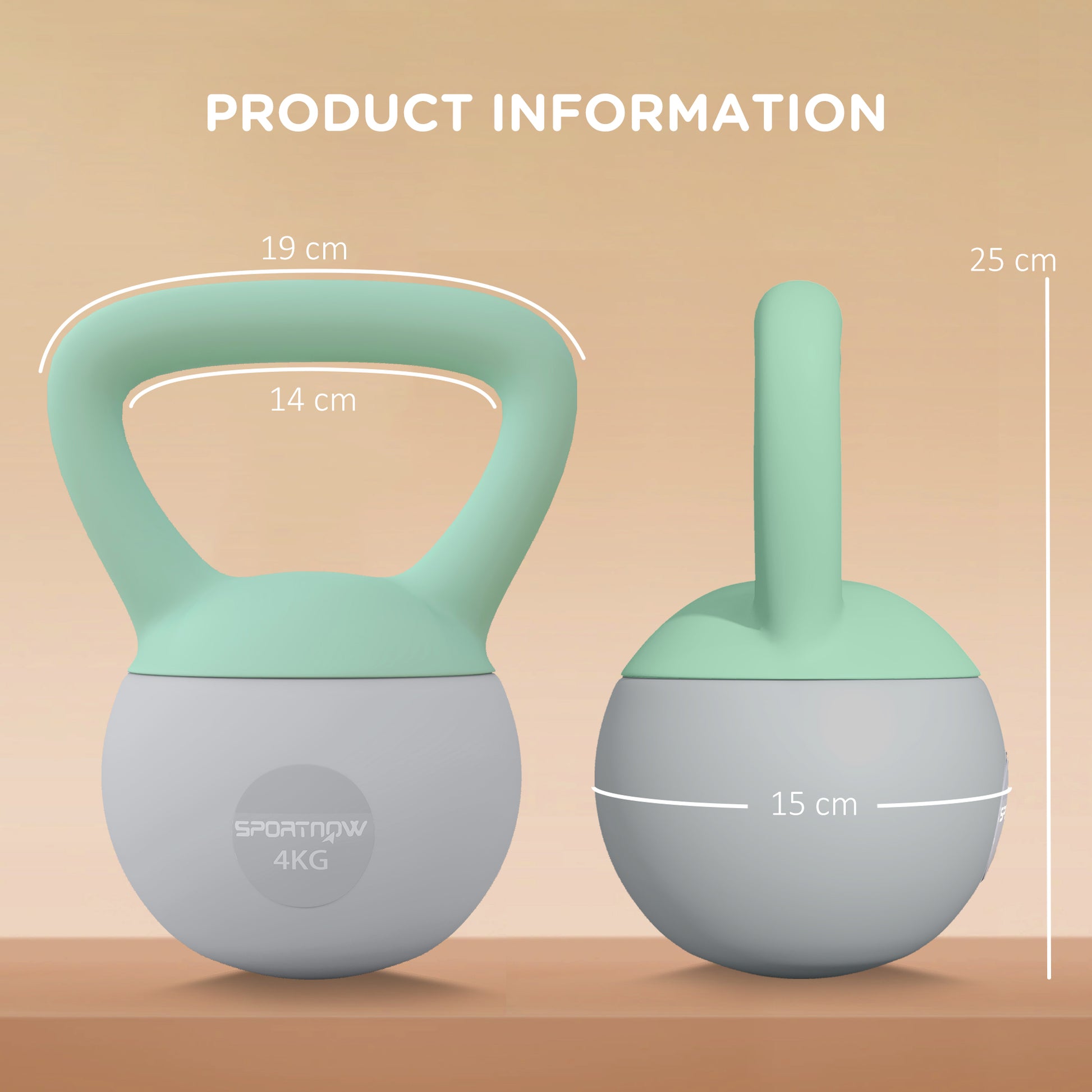 4KG Kettlebell, Soft Kettle Bell with Non-Slip Handle for Home Gym Weight Lifting and Strength Training | SPORTNOW-1