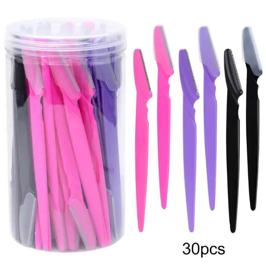30 Pcs Eyebrow Razors For Women With Precision Safety Cover-13