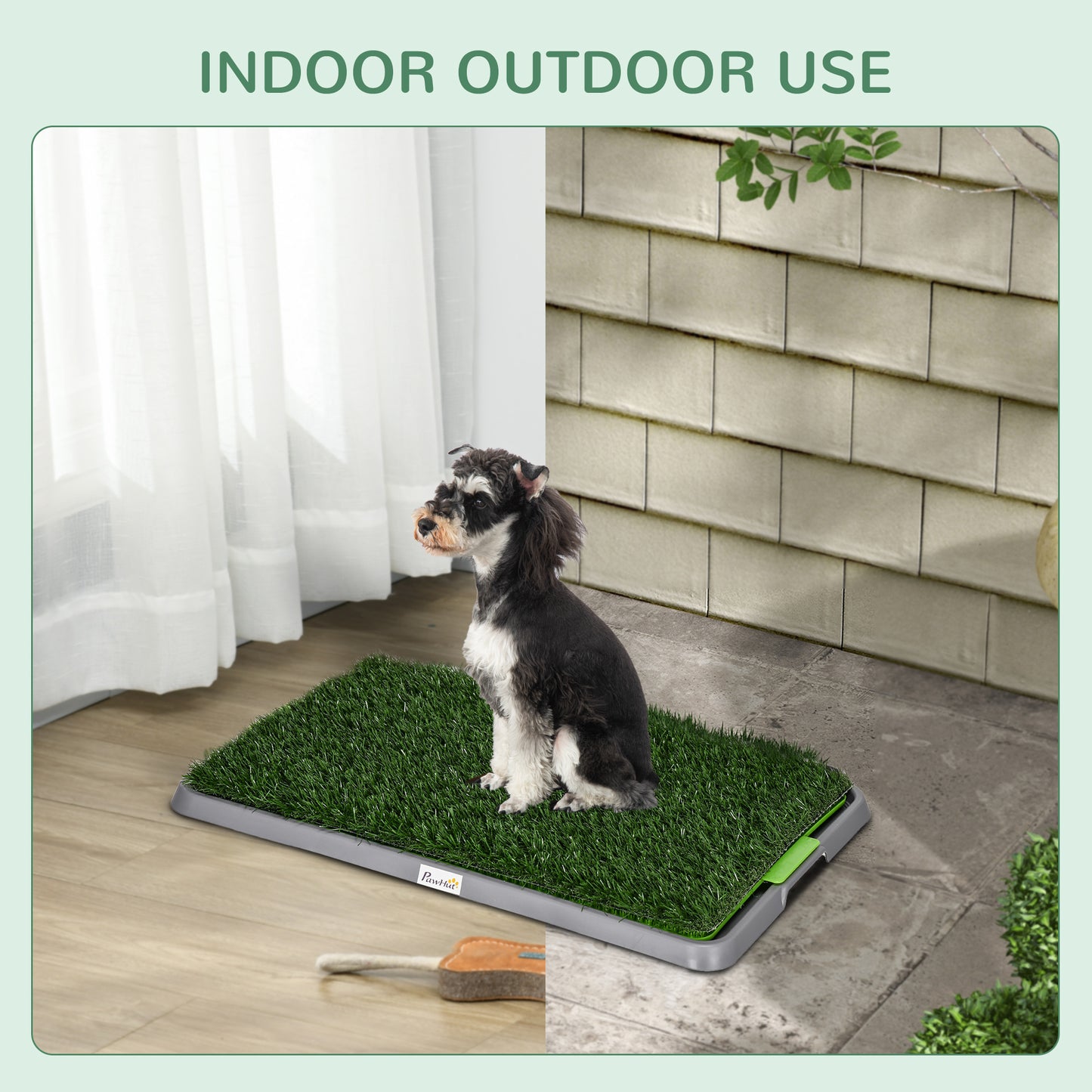 PawHut Artificial Grass Dog Toilet with Tray for Potty Training Indoor Outdoor, 2 Packs, 67 x 41cm-5