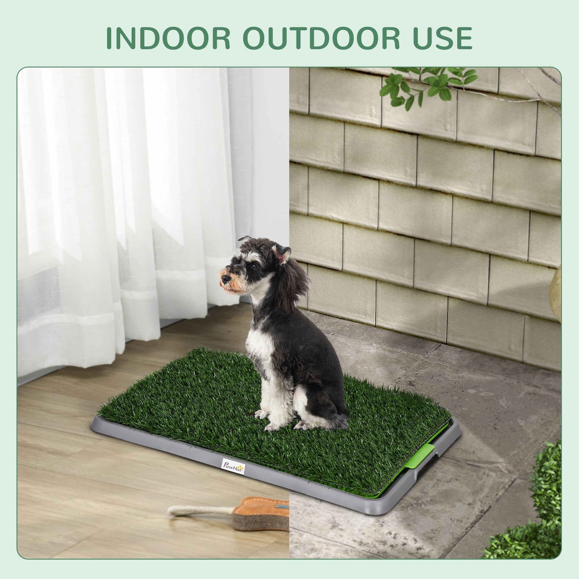 PawHut Artificial Grass Dog Toilet with Tray for Potty Training Indoor Outdoor, 2 Packs, 67 x 41cm-5