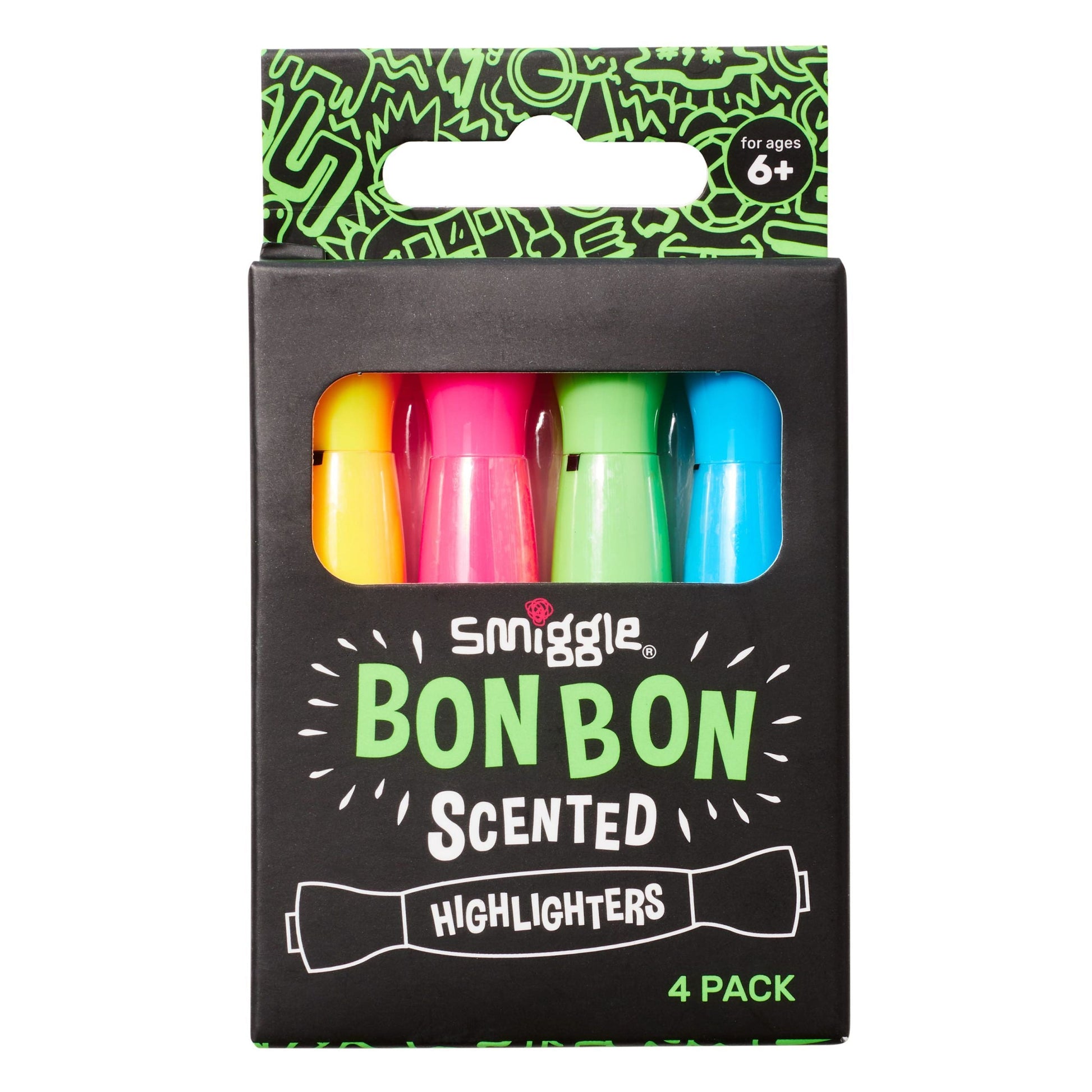 Smiggle – Bon Bon Şeker Kokulu Fosforlu Kalem Paketi X4-2