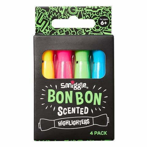 Smiggle – Bon Bon Şeker Kokulu Fosforlu Kalem Paketi X4-0