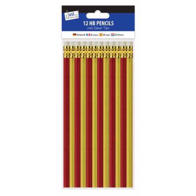Pencils with Erasers 12 HB-0