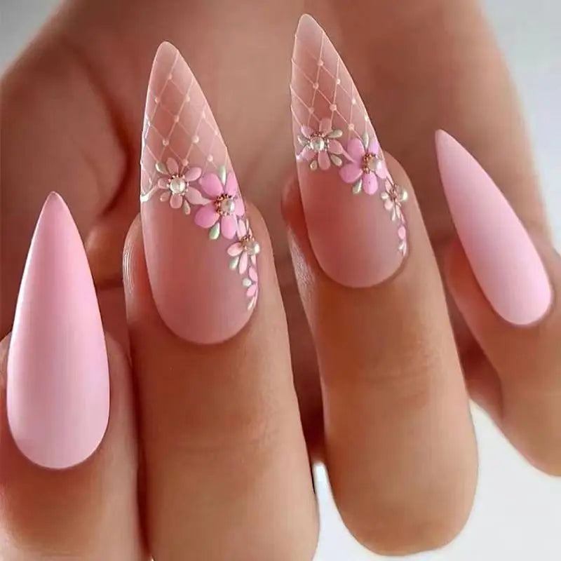 Almond Press On Nail Tips-21