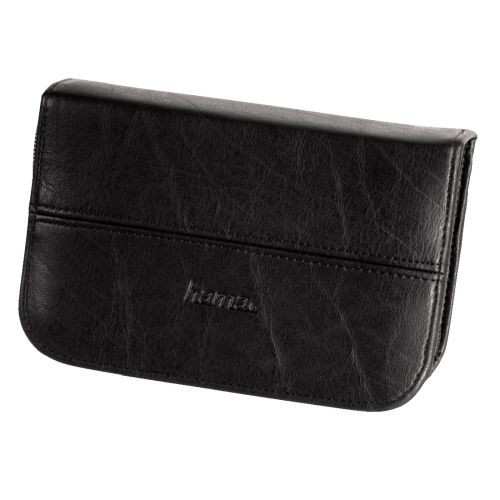 Hama Universal Memory Card Case, Large, Faux Leather, Black, 16.5 x 3 x 11.5 cm Compartment-0