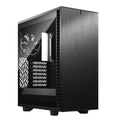 Fractal Design Define 7 Compact (Light TG) Gaming Case w/ Light Tint Glass Window, ATX, 2 Fans, Sound Dampening, Ventilated PSU Shroud, USB-C-0