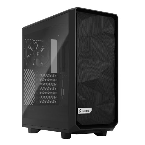 Fractal Design Meshify 2 Compact Lite (Black TG) Gaming Case w/ Light Tint Glass Window, ATX, Angular Mesh Front, 3 Fans-0