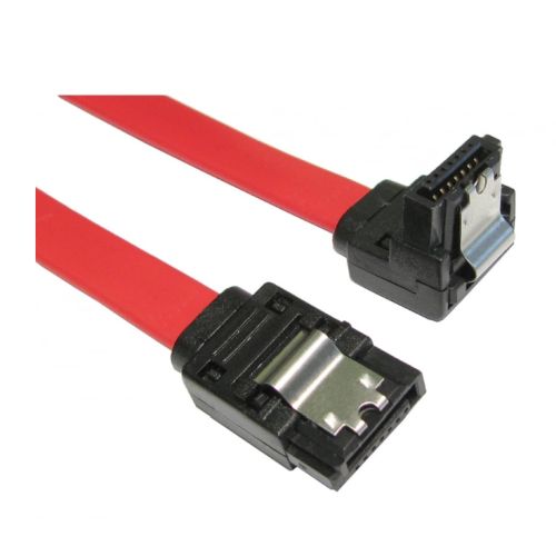Spire SATA2 Cable, Locking Latch, Straight to Right Angled Connection, 45cm-0