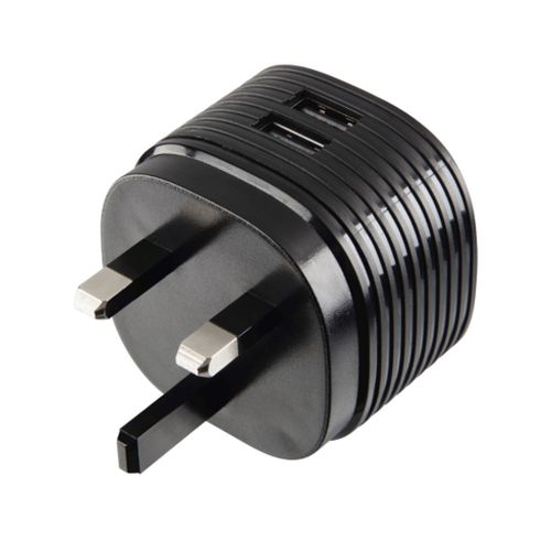 Hama Dual USB-A Wall Plug Charger, 2 x USB-A, UK Plug, 2.4A-0