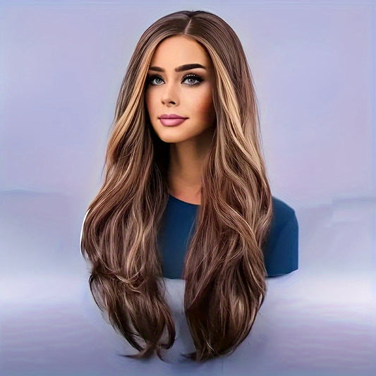 Chic Ombre Brown & Blonde Curly Wig-0