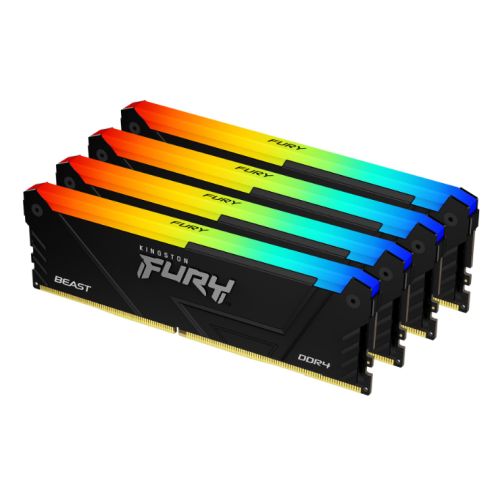 Kingston Fury Beast RGB 64GB Kit (4 x 16GB), DDR4, 3200MHz (PC4-25600), CL16, XMP, DIMM Memory-0