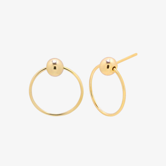 Ball with line circle earrings-0