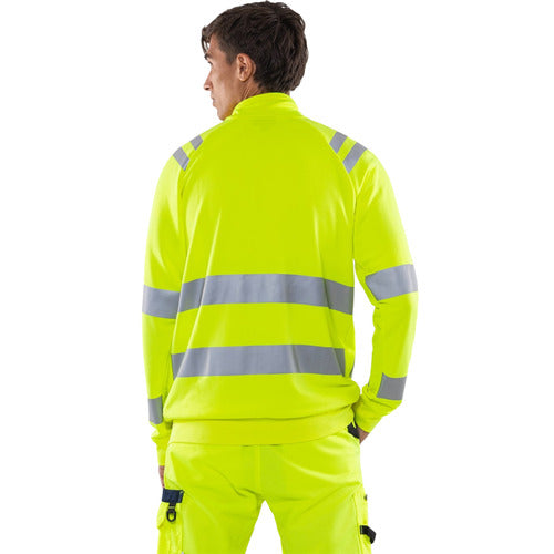 Hi-Vis Sweatshirt Zipper Jacket - Breathable with Zip Pockets & Reflective Trim-3