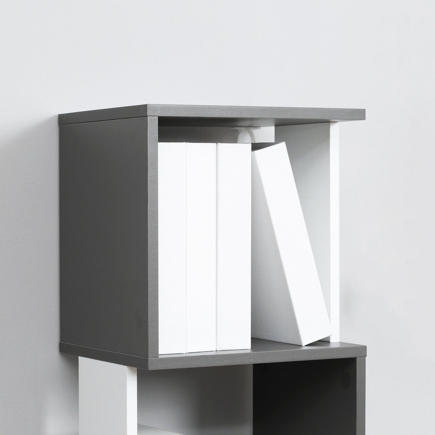 HOMCOM Modern 5-Tier Bookshelf, Freestanding Bookcase Storage Shelving for Living Room Home Office Study in Dark Grey-6