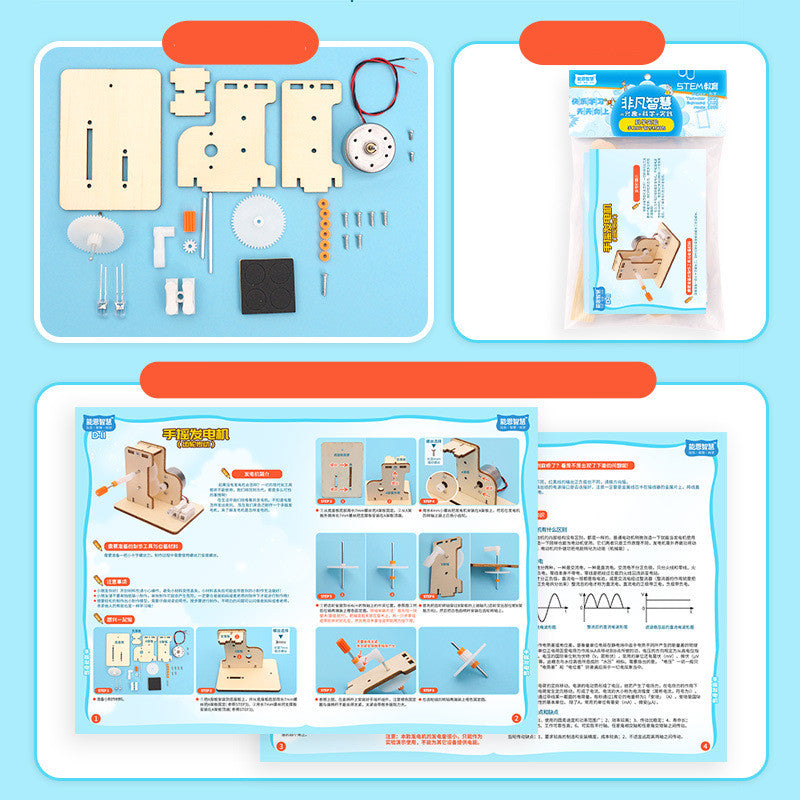 Hand-Cranked Generator DIY Science and Technology Kit-4
