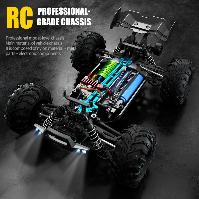 High-Speed 1:16 4WD Drift RC Car with LED - 75KM/H Monster Truck-1